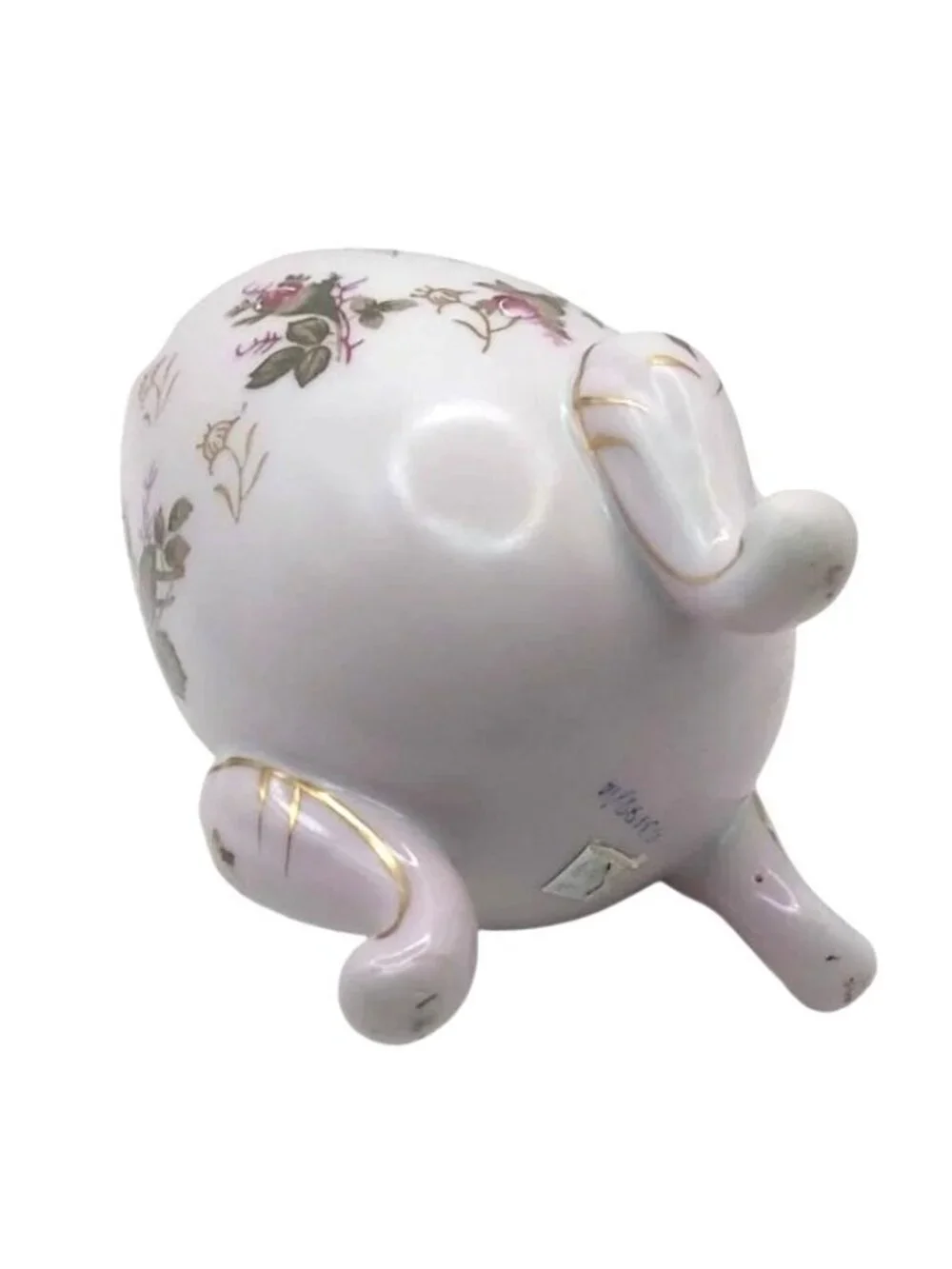 Napcoware Cracked Egg Vase Porcelain Pink 22K Gold Hand Painted Floral Vintage